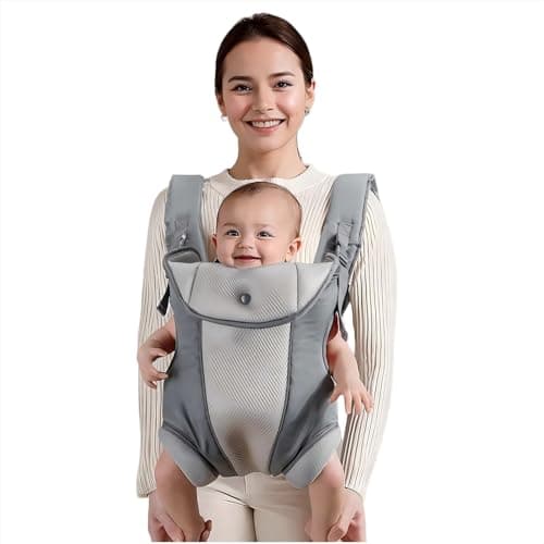 JOYNCLEON Ergonomic Baby Carrier with Adjustable Strap,4-in-1 Newborn to Toddler Carrier,Breathable Mesh Baby Carrier for Summer,Compact for Travel & Outdoor Adventures,Ideal for Infants 0-3 Years - Image 1