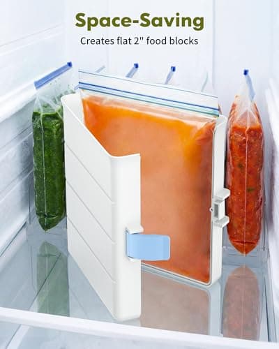 iCASA Soup Freezer Mold - 6 Cup Freezer Food Block Maker, Meal Prep Bag Container to Freeze Soups, Sauces, Leftovers and Bone Broth, Compatible with Quart, Gallon, Freezer Food Storage Bags - Large - Thumbnail 4