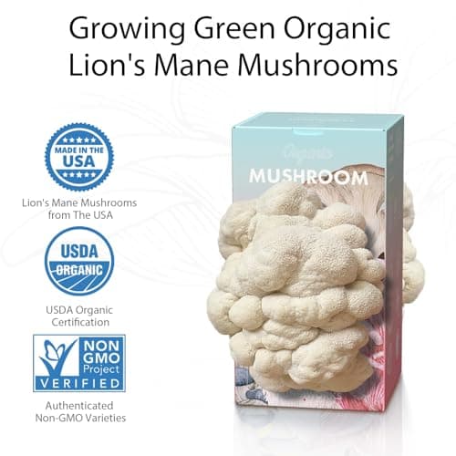 Fungiworks USA Organic 4lbs Lions Mane Mushroom Growing Kit, Double-Side Mushroom Grow Kit Indoor, Harvest Gourmet Mushrooms in 10 Days, Top Gardening Gift, Holiday Gift - Thumbnail 3