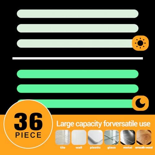 Glow in The Dark Anti-Slip Tapes, Adhesive Decals Safety Strips for Bath Tub, Shower Floor, Stairs, 36 Pieces. Ideal for Families with Adults & Seniors, Indoor Use - Thumbnail 3