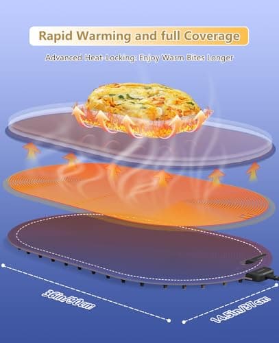 Food Warming Mats for Countertop Extra Large(XXL 36"x15"),Electric Heating Pad for Food,Roll Up Silicone Warmer Mat for Party and Kitchen,Practical Birthday Gift for Mom and Women(Blue) - Thumbnail 4