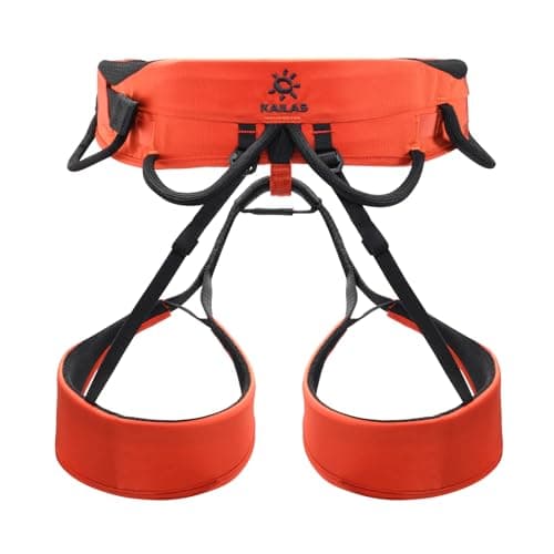 KAILAS Safety Climbing Harness Professional Mountaineering Lightweight Rock Climbing Gear Protect Waist Safety Belt Orange Red M - Thumbnail 2