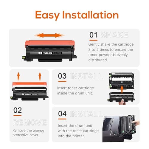 Jeostarky TN830XL Toner and DR830 Drum Unit Replacement for Brother TN830XL DR-830 use with HL-L2460DW HL-L2405W HL-L2480DW MFC-L2820DW DCP-L2640DW MFC-L2900DW (2 Toner 1 Drum) - Thumbnail 6