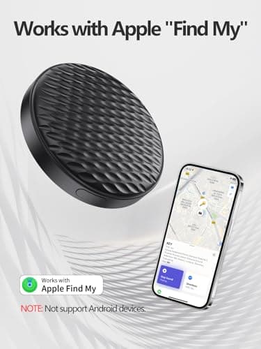 Tracker Tag Works with Apple Find My (iOS Only), Waterproof Luggage Tag, Key Finder for Wallets/Keys/Backpacks (Black, 2 Pack) - Thumbnail 2