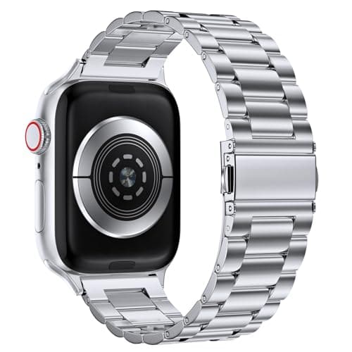 PUGO TOP Stainless Steel Band Compatible with Apple Watch 49mm 46mm 45mm 44mm 42mm 41mm 40mm 38mm, Metal Bands for Men, Business Strap for iWatch Series 11 10 9 8 7 6 5 4 3 2 1, SE3 2 1, Ultra3 2 1, Adjustable Links with Removal Tool - Thumbnail 2