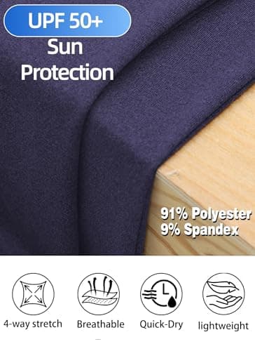 Mens Quarter Zip Pullover Long Sleeve Shirts UPF 50+ Sun Protection Wicking Moisture Quick Dry Lightweight Golf Workout Gym Running Fishing Casual Athletic Tops Purple M - Thumbnail 6