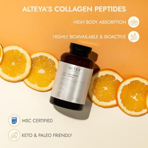 Alteya Organics Collagen Peptides & Rose Oil Complex – Beauty Supplement with 3200mg Marine Hydrolyzed Collagen Type I & III, Vitamin C & Hyaluronic Acid – Skin, Hair, Nail & Joint Support - Thumbnail 6