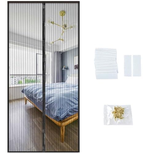 Magnetic Screen Door, Fit Door Size 36" x 82", Self Sealing Magnets,39 x 83In Screen Door,Keep Bugs Out,for Sliding Door, Front Doors(Black, 39 x 83 inches) - Image 1