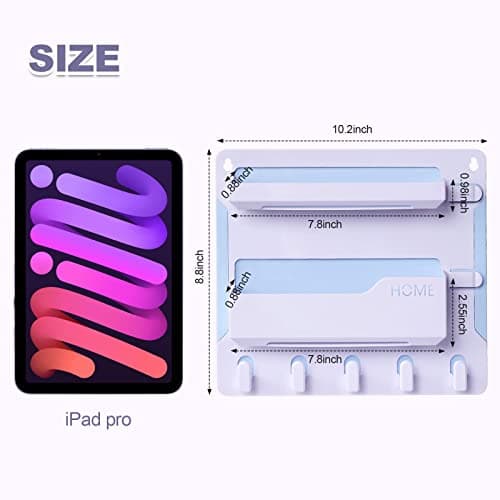 JUMEIHUI Bedside Shelf Wall Mount, Adhesive Bedside Shelf Accessories Organizer with Hooks and Cable Clips,Dorm Bedside Wall Storage for Phone, Remote, Earphone, Kindle,Plastic(White) - Thumbnail 3