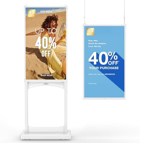 MWE 43 Inch Indoor Digital Signage Display, 1000 Nits Window Advertising Display Kiosk, Free Custom Logo Nameplate, Support Floor Standing or Ceiling Mounted, for Retail Store Window Promotion - Image 1