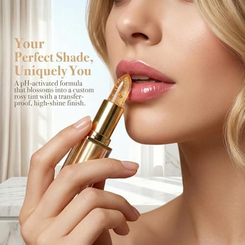 pH Adjusting Lipstick for Mature Women, Transferproof Clear Lip Gloss, Clear lip stick That Changes Color, Long Lasting 24 Hours Moisturizing, Suitable for All Skin Tones (1 Pcs) - Thumbnail 4