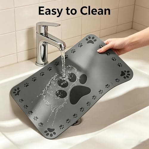 Dog Food Mat Absorbent Cat Mat for Food Water 24"x 16" - Thumbnail 3
