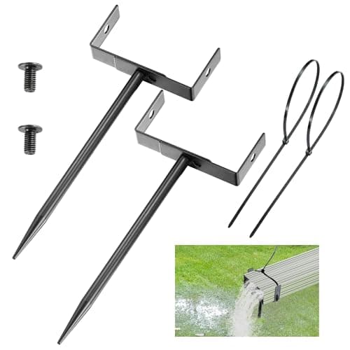 WYSIWYKA Black Rainwater Downspout Bracket with Strap, Adjustable Heavy-Duty Galvanized Iron Downspout Bracket, Rust-Proof Anchor for Pipe Support, for Lawn,Yard & Industrial Use(2 Pcs, B Sytle-30cm) - Image 1