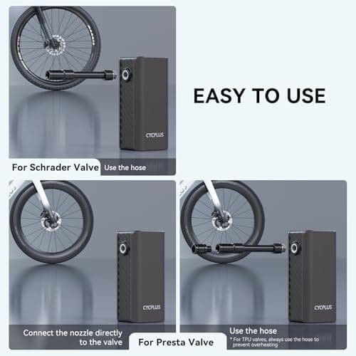 CYCPLUS Electric Bike Pump, A3Mini, 120 PSI, Brushless Motor, with Display - Thumbnail 6