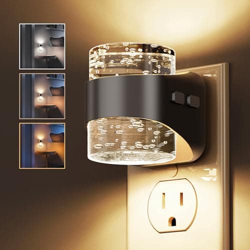 L LOHAS LED Night Light, Bubble Night Lights Plug into Wall, 3000K/4000k/5000K Adjustable Color Temperature Night Light,Dimmable Nightlights with Dusk to Dawn Sensor for Rooms Bathroom Hallway - Image 1