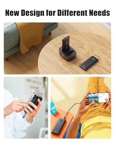 Qecvec 10000mAh Portable Charger 2 Pack, Cell Phone Portable Power Banks, 22.5W Fast Charging Battery Pack, Slim Travel Power Bank for iPhone, Galaxy S24/S23, Android Devices – Black - Thumbnail 6