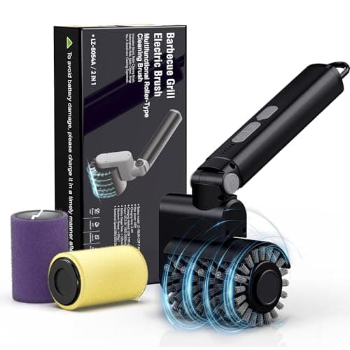 Aurviv Electric Grill Brush, 3-Speed Power Control Grill Brush for Outdoor Grill, Rechargeable BBQ Grill Brush, Cordless Grill Cleaning Brush with 2 Brush Head & Scouring Pad, Gifts for Men/Dad - Image 1