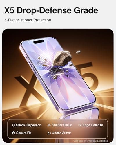 SMARTDEVIL 2 Pack Tempered Glass for iPhone 17 Screen Protector, Military-Grade Shatterproof Protection, 9H Hardness, Fast & Easy Installation, Case Friendly Design - Thumbnail 5