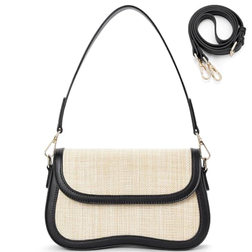 Telena Vegan Leather Handbag for Women with 2 Detachable Straps - Small Crossbody Shoulder Purse - Image 1