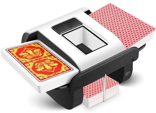 Eiito Portable Automatic Card Shuffler for 1-2 Decks, Auto and Manual Dual Mode, 2000mAh Rechargeable Battery, Ultra Quiet Electric Card Shuffler for Poker, Blackjack, Uno, Skip-Bo, Phase 10 & More - Image 1