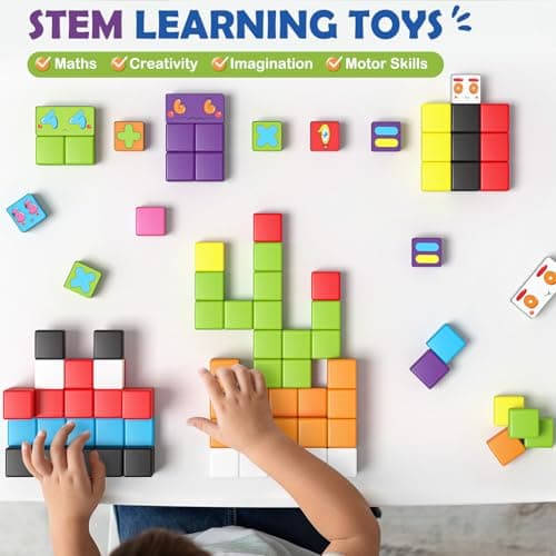 Magnetic Blocks World Building Blocks Edition, STEM Educational Montessori Sensory Learning Toddlers Toys for 3 4 5 Year Old Boys Girls, Number Games 1-10, Birthday Gifts for 3-5 4-8 Year Old Kids - Thumbnail 3