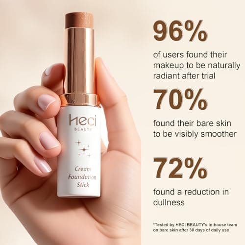 HECI BEAUTY Tinted Foundation Stick, Balm to Cream Foundation with Light to Medium Coverage, Infused with Hydrating Ingredients, Medium Dark 04, 0.25 oz - Thumbnail 3