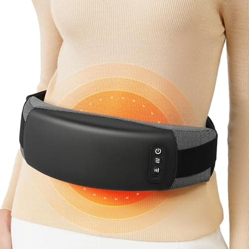 KNQZE Cordless Back Massager Belt for Pain Relief, Stomach Massager for Digestion, Heating Pad with 2 Heating Levels, Slimming Massage Belt with 3 Vibration Modes, Gifts for Women Men - Image 1