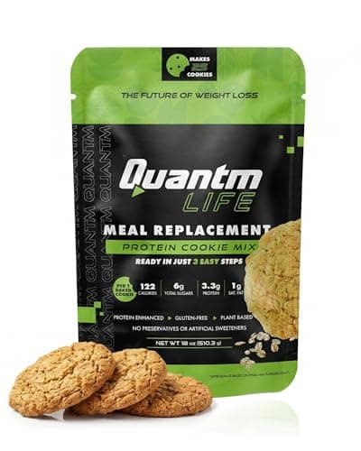 Quantm Life Cookie Mix, Gluten Free, Plant-Based Meal Replacement Plan with Hemp Protein, Rich in Fiber, Low in Sugar, No Preservatives or Artificial Sweeteners, 18 oz, 1 Pack, 5-Day Supply - Image 1