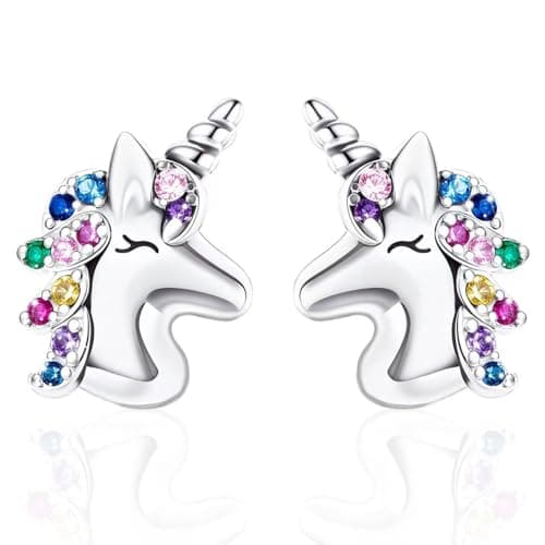 Unicorn Gifts, Hypoallergenic Unicorn Stud Earrings Gift for Women Teenager Valentines Day Gifts for Her Birthday Gift 6 7 8 9 12 16 21 Years Old Jewelry Valentines Day Mothers Day - Image 1