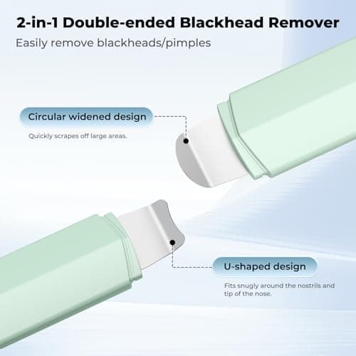 Blackhead Remover Tool Face Scrubber: PETYDOOT Double-Headed Face Spatula Skin Scrubber, Nose Pore Cleaner Blackhead Remover for Facial Deep Cleansing Skin Care Tool for Men & Women (Green) - Thumbnail 3