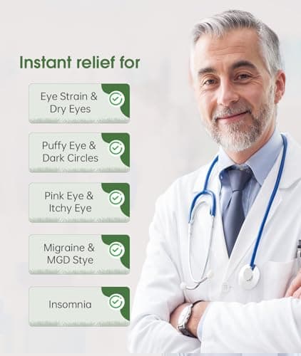 Detachable Heated Eye Mask, Cordless Eye Mask for Dry Eyes & Puffiness, Algae Fiber Ultra-Soft Nose Bridge Light-Block for Deeper Sleep – Graphene Layer Warm Compress & Cold Pack,Travel Essentials - Thumbnail 5