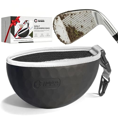 GAIARENA Golf Cleaning Bag Pouch Silicone Ball Washer Club Cleaner with Scrub and Wipe Cloth Gifts Ideas for Golfers On-Course Golf Accessories Black