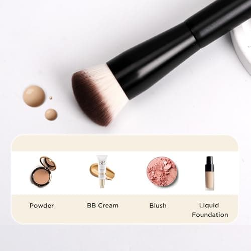 Professional Foundation Brush Set for Liquid Makeup - 0.06mm Ultra-Fine Bristles | Contour Brush for highlights Blending Angled Shape | No Shedding & Easy Clean | Kabuki Makeup Brushes - Thumbnail 3