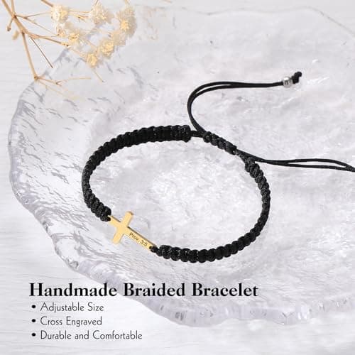 Sistble Easter Basket Stuffers Easter Gifts for Women Teens Confirmation Gifts for Teen Cross Bracelet Christian Gifts for Women Catholic Inspirational Bracelets Jesus Religious Baptism Gift for Teen - Thumbnail 4