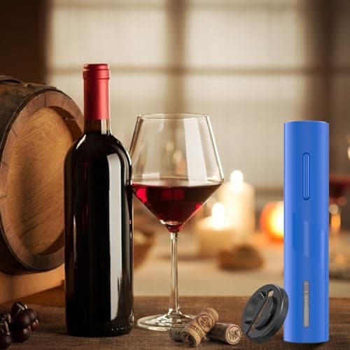 COKUNST Electric Wine Opener, Battery Operated Corkscrew with Wine Bottle Cutter for Wine Lovers, Blue - Thumbnail 6
