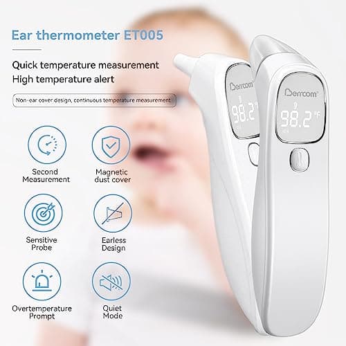 Berrcom 2-in-1 Infrared Forehead Ear Thermometer Medical All Ages - Thumbnail 2