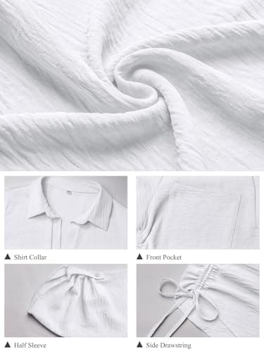 GKBK Women Swimsuit Coverup Bathing Suit Cover Ups for Swimwear Swim 2026 Spring Summer Outfits Fashion Clothes Pool Bikini Beach Wear Drawstring Casual Dress Shirt Pullover Top White M - Thumbnail 5