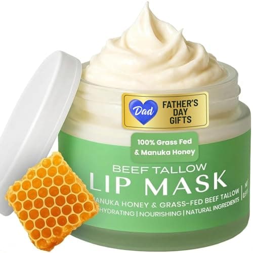 Body Restore Beef Tallow Lip Mask – Fathers Day Gift for Dad from Daughter Son Wife, Bergamot Overnight Hydrating Lip Treatment, Birthday Gifts for Men, Self Care Spa Gifts