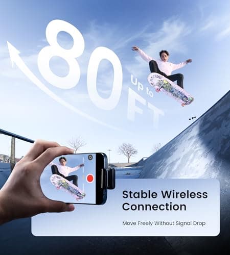 Sunnymark Mini Wireless Lavalier Microphone for iPhone/Android/Laptop, Plug & Play mini Mic with USB C Receiver and Lightning Adapter, Noise Reduction Clip on Wireless Microphone for TikTok, YouTube - Thumbnail 4