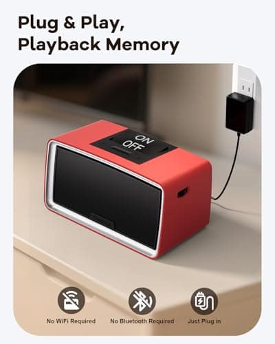 ClaspVital One-Touch Simple Music Player for Seniors | Audio Book Player for Elderly 32GB TF Card with Reader | 6,000 Songs Mp3 Music Player, Gift for Dementia, Alzheimers (Red) - Thumbnail 3