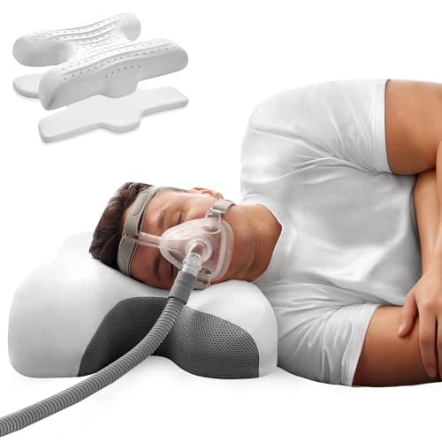 Joynox CPAP Pillow for Larger-Framed Men, Ergonomic Memory Foam Bed Pillow to Reduce Air Leaks, Facial Pressure, Height Adjustable for Side Back Stomach Sleepers, 23.6"x15.74"x5.11"/5.9" - Image 1