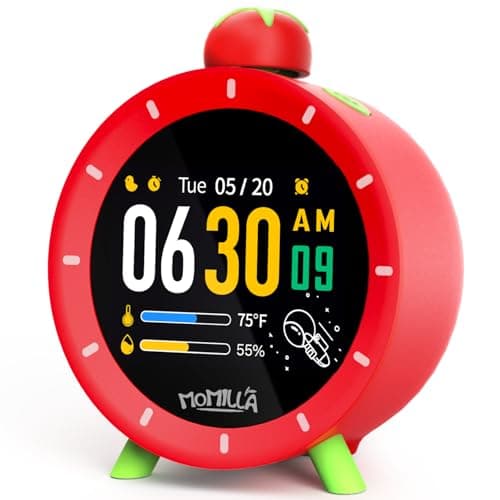 MOMILLA Kids Alarm Clock for Bedrooms, Colorful Display 7-Day Programmable 4 Alarms, Visual Timer with White Noise, Digital Clock Loud for Heavy Sleepers, Christmas Birthday Gifts for Girls Boys - Image 1
