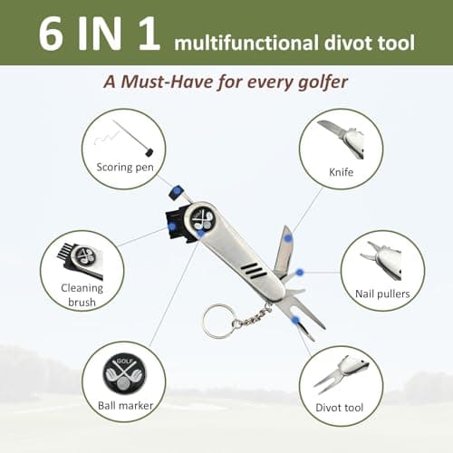 TGWUZZ Golf Gifts for Men and Women, Golf Accessories Set in High-End Case with Gold-Colored Golf Balls, Golf Tees, Brush, Divot Tool, Golf Green Reader, Magnetic Hat Clip, Scorer, Golf Ball Clamp - Thumbnail 3