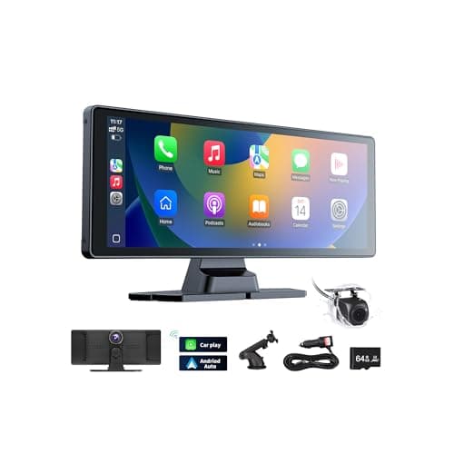 Lynadri 10.26" Carplay Screen for Car,4K Dash Cam,Portable Tablet for Apple Android Auto,Voice Touch Control GPS Navigation,Stereo Audio Radio,Rear Backup Camera,Bluetooth,Wireless Mirror for Truck - Image 1