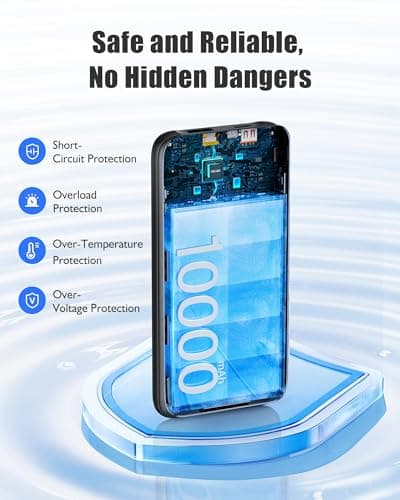 Qecvec 10000mAh Portable Charger 2 Pack, Cell Phone Portable Power Banks, 22.5W Fast Charging Battery Pack, Slim Travel Power Bank for iPhone, Galaxy S24/S23, Android Devices – Black - Thumbnail 5