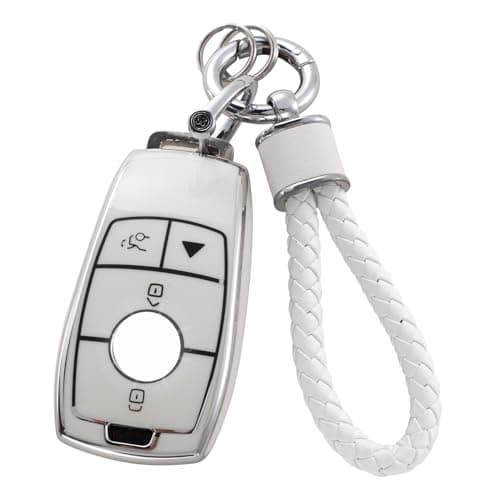 YO&YOYE for Mercedes Key Fob Cover with Keychain, Soft TPU Key Case Protection Shell Fit for Benz A-Class C-Class G-Class 2017-2020 E-Class S-Class