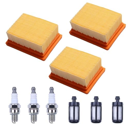 3PCS For Stihl BR800 BR800C BR800X Magnum Backpack Leaf Blower Air Fuel Filter Spark Plug Kit, For Stihl BR800 BR800C BR800X 4283-141-0300 4283-141-0300A 4283-141-0300B 0000-350-3518 0000-350-6202 - Image 1