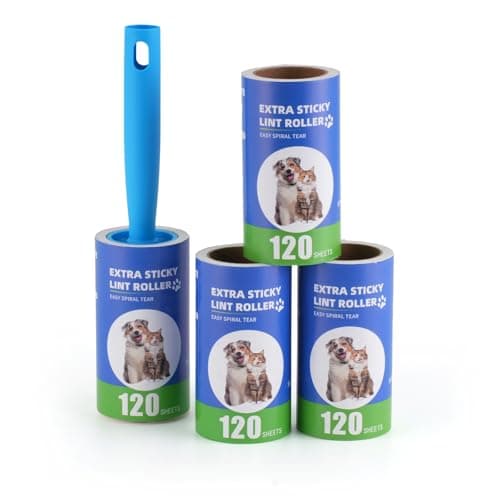 Lint Rollers for Pet Hair Extra Sticky- Lint Brush for Clothes, Furniture, Carpet,Car, Floor,Bed-Pet Hair Roller for Dog Cats Hair Removal- Reusable Handle and Refills (Small(1handle+4 Refills)) - Image 1