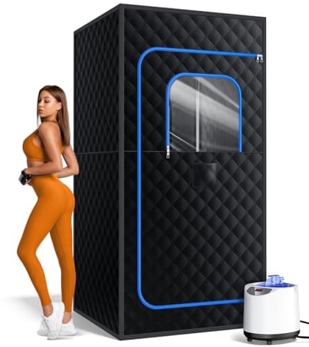 pikulLA Portable Sauna for Home, Personal Portable Steam Sauna Tent with 1200W 3L Steamer Heater, 15 Levels, Remote Control, Foldable Chair, Cozy Big Size 36 * 36 * 71 inches - Image 1