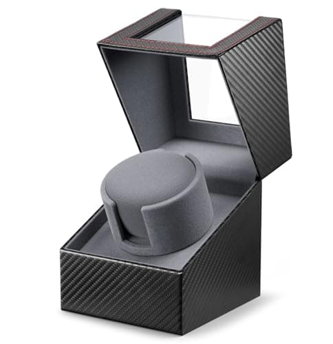 KAVYIA Watch Winder with Japanese Motor – Silent Adjustable Rotation, Premium PU Leather Exterior and Soft Flexible Watch Pillows, for Father's Day Gift for Him, Birthday - Image 1